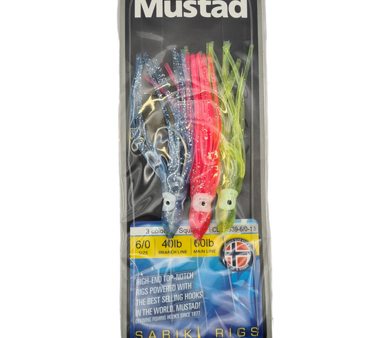 Mustad 3 Coloured Squid Rig